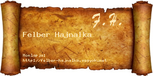 Felber Hajnalka névjegykártya